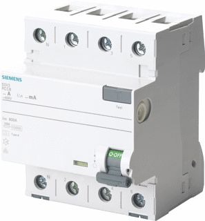 SIEMENS AARDLEKSCHAKELAAR TYPE A 25A 3+N-POLE 30MA 400V 4MW 