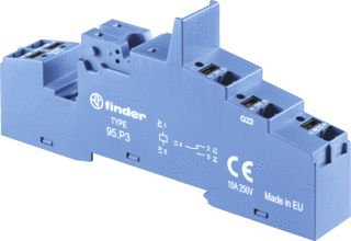 FINDER AANSLUITVOET (BLAUW) MET PUSH-IN-AANSLUITING VOOR 35MM RAILMONTAGE VOOR RELAIS 40.31 41.31 EN MODULEN 99.02 