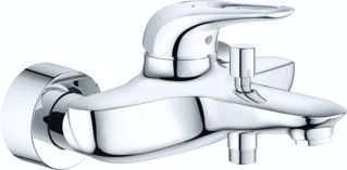 GROHE EUROSTYLE NEW BADMENGKRAAN WAND EENGREEPS 2-GATS OMSTELINRICHTING 150+/-15MM HART 185MM UITLOOP VAST CHROOM 