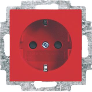 ABB BUSCH JAEGER BALANCE SI WANDCONTACTDOOS MET RANDAARDE STEEKKLEMMEN 2-POLIG 250V 16A ROOD 