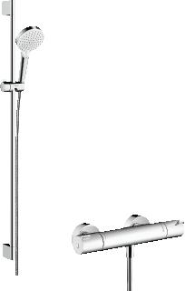 HANSGROHE ECOSTAT 1001 CL THERMOSTAAT MET CROMETTA VARIO HANDDOUCHE DOUCHECOMBINATIE CHROOM/WIT