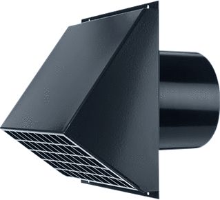 BURGERHOUT VENTILATIE MUURROOSTER 125 MM ZWART