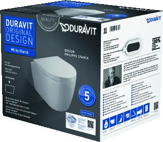 DURAVIT WANDWC 54,5CM RIMLESS PACK AFMETING PACK 560 X 400 X 430 MM WIT