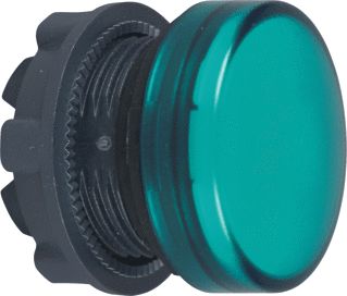 SCHNEIDER ELECTRIC HARMONY XB5 SIGNAALLAMP RONDE LENS GROEN 22.5MM FRONTRING UITVOERING LENS HOOG KUNSTSTOF IP66 FRONT ZWART