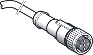 SCHNEIDER-ELECTRIC XZCP CONNECTORKABEL M12 CONNECTOR 5-POLIG RECHT PUR KABEL FEMALE METALEN BEVESTIGINGSMOER 10 METER KABEL 