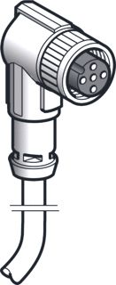 SCHNEIDER-ELECTRIC XZCP CONNECTORKABEL M12 CONNECTOR 4-POLIG HAAKS PUR KABEL FEMALE METALEN BEVESTIGINGSMOER 15 METER KABEL 