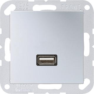 JUNG A500 MULTIFUNCTIONELE VERBINDINGSDOOS INBOUW SCHROEFAANSLUITING USB 2.0 ALUMINIUM 