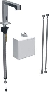 GEBERIT ELEKTRONISCHE KRAAN INFRAROOD ZELFSLUITEND 1-GATS 3/8 BATTERIJ MESSING VOORSPONG 153MM CHROOM-LOOK