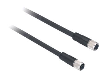 SCHNEIDER-ELECTRIC XZCP CONNECTORKABEL M12 CONNECTOR 4-POLIG RECHT PVC KABEL FEMALE METALEN BEVESTIGINGSMOER 10 METER KABEL