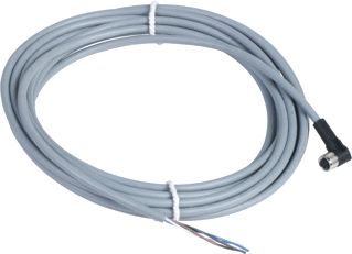 SCHNEIDER-ELECTRIC XZCP CONNECTORKABEL M8 CONNECTOR 4-POLIG HAAKS PVC KABEL FEMALE METALEN BEVESTIGINGSMOER 5 METER KABEL