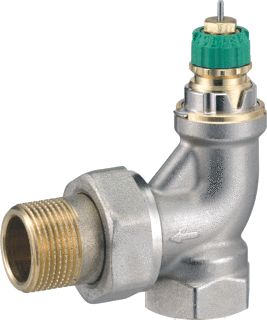 DANFOSS DYNAMIC VALVE THERMOSTATISCHE RADIATORAFSLUITER HAAKS VERKORT 3/4 INSTELBAAR DEBIET VAN 25 135 L/H RA-DV