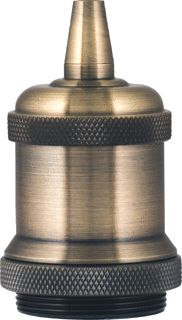 BAILEY RETRO LAMPHOUDER ALUMINIUM ANTIEK BRONZE HULS EN TREKONLASTER E27 LAMPHOUDER M10 DRAADEINDE HOL COMPLETE SET MAX 60W 