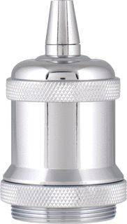 BAILEY RETRO LAMPHOUDER ALUMINIUM CHROOM HULS EN TREKONLASTER E27 LAMPHOUDER M10 DRAADEINDE HOL COMPLETE SET MAX 60W 