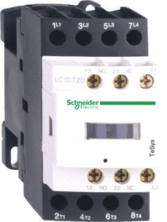 SCHNEIDER ELECTRIC TESYS D CONTACTOR 2M+2V HC: M+V AC-1<=440V 20A STUURSPANNING: 24V AC