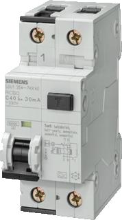 SIEMENS AARDLEKAUTOMAAT TYPE A (PSE/SSF) D=70MM IFN 30MA 10KA 1+N-P C-CARACTERISTIC 16A 