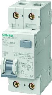 SIEMENS FI/LS-PROTECTOR TYPE A (PSE/SSF) D=70MM IFN 30MA,6KA 1+N-P C-CARACTERISTIC 6A 