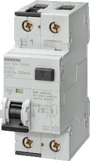 SIEMENS AARDLEKAUTOMAAT 1P B-KAR AC 230V 6A 50 HZ BREEDTE 2 MOD. DIEPTE 70MM IP20 