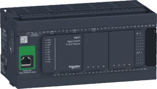 SCHNEIDER-ELECTRIC MODICON M241 CONTROLLER 40 I/O VOEDING 24VDC IN: 24 SI/SO TR.(8 HIGH SP) OUT: 16 TRANSISTOR SOURCE ETHERNET 