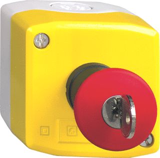 SCHNEIDER-ELECTRIC XALK DRUKKNOPKAST MET NOODSTOPFUNCTIE 1 RODE VUISTSLAG ONTGRENDELEN MET SLEUTEL KOP 40 MM ROND 1M+2V PG13,5