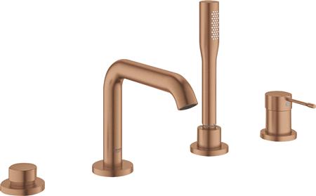 GROHE ESSENCE NEW BADRANDCOMBINATIE INBOUW + AFBOUW EENGREEPS 4-GATS MET OMSTELINRICHTING 197MM UITLOOP WARM SUNSET GEBORSTELD