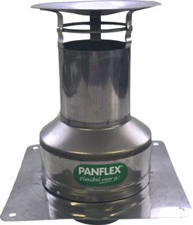 PANFLEX DAKKAP HR WATERDICHT COMPLEET INOX QA RVS D60MM MET DAKPLAAT VIERKANT KLEIN 