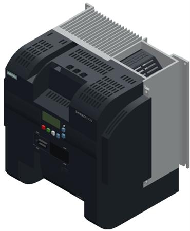 SIEMENS SINAMICS V20 3AC380-480V-15/+10% 47-63HZ HO: 18,5KW (150% 60S) LO: 22KW ONGEF. 4DI 2DO,2AI,1AO USS/ MODBUS RTU IP20 FSE