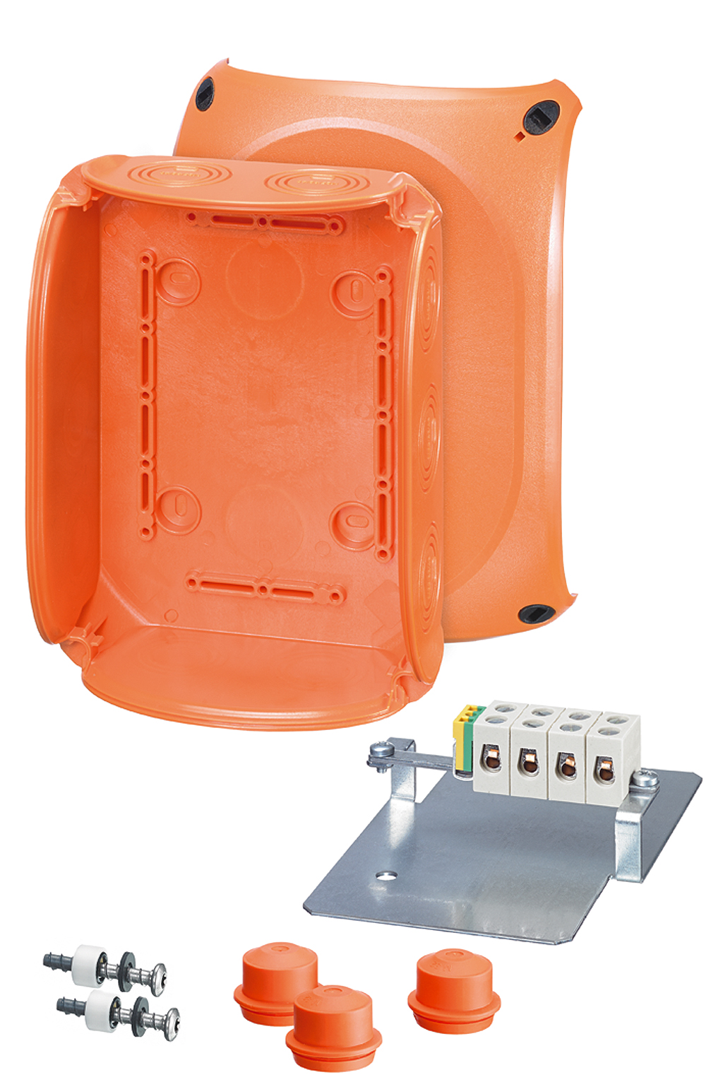 HENSEL ENYCASE KABELVERDEELDOOS FK0402 KABELAANSLUITDOOS 1,5-2,5 MM2 ORANJE RAL2003 104X104X70MM 5 POLIG IP66