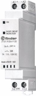 FINDER SOLID STATERELAIS 17,5MM BREED 1 MAAKCONTACT 5A /125VDC INGANGSCIRCUIT 24VDC 