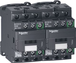 SCHNEIDER ELECTRIC TESYS D GREEN OMKEERCONTACTOR 3P 18A AC-3 <440V 48-130V AC/DC SPOEL