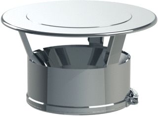 COX GEELEN COXINOX DUBBELWANDIGE REGENKAP RVS 316/304 200/250 MET KLEMBAND