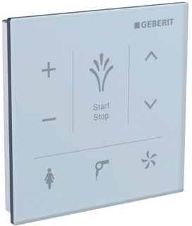 GEBERIT AQUACLEAN BEDIENINGSPANEEL WAND MERA 9.3X9.3CM T.B.V. GEBERIT AQUACLEAN DOUCHEWC GLAS WIT 147038SI1 