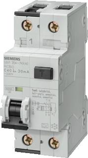 SIEMENS AARDLEKAUTOMAAT TYPE A (PSE/SSF) D=70MM IFN 30MA 10KA 1+N-P C-CARACTERISTIC 32A