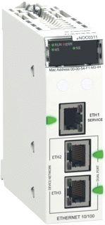 SCHNEIDER ELECTRIC PLC COMMUNICATIEMODULE MODICON M580 3X POORT 10/100MBIT/S INTERNE VOEDING RJ45 FACTORYCAST LED IP20. 