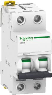 SCHNEIDER ELECTRIC IC60H INSTALLATIEAUTOMAAT 2P IN=0,5A D-KARAKTERISTIEK