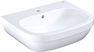 GROHE EURO CERAMICS WASTAFEL RECHTHOEKIG 1X WASKOM KRAANGAT MIDDEN OVERLOOP KERAMIEK 595 X 482 X 149MM (BXDXH) WIT 