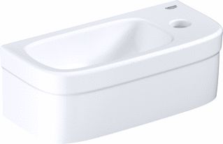 GROHE EURO CERAMICS FONTEIN RECHTHOEKIG 1X WASKOM KRAANGAT MIDDEN OVERLOOP KERAMIEK 369 X 179 X 120MM (BXDXH) WIT 