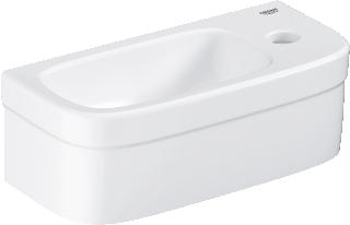 GROHE EURO CERAMICS FONTEIN 1X WASKOM KRAANGAT MIDDEN OVERLOOP KERAMIEK ANTIBACTERIEEL 396 X 179 X 120MM (BXDXH) WIT 