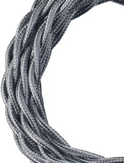 BAILEY TEXTILE CABLE TWISTED 2C METALLIC SILVER 3M 