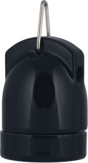 BAILEY LAMPHOLDER PORCELAIN E27 BLACK + HOOK 