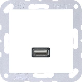 JUNG A500 MULTIFUNCTIONELE VERBINDINGSDOOS INBOUW SCHROEFAANSLUITING USB 2.0 ANTRACIET MAT 