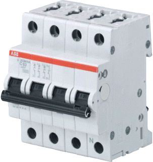 ABB S203M INSTALLATIEAUTOMAAT 3P-N D-KARAKTERISTIEK 50A IEC-EN 60898-1 10 KA-IEC60947-2 15 KA 4 MODULE BREEDTE 70MM 