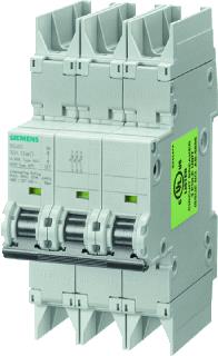 SIEMENS INSTALLATIEAUTOMAAT D-KAR 1.6A 3P 10KA 15KA 400V AC/DC 50HZ 3-MOD IP20