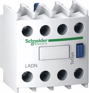 SCHNEIDER ELECTRIC HULPCONTACTBLOK DIRECT WERKEND FRONTBEVESTIGING 4NO 10A LUGS-RING AANSLUITING TBV LC1-D(T) LC1-F CAD 