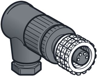 SCHNEIDER CONNECTOR ZONDER KABEL M8 FEMALE 4-POLIG HAAKS KABEL AANSLUITING: AXIALE VAMPIERSTEKKER.