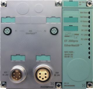 SIEMENS SIMATIC DP ETHERNET/IP HEAD ASSEMBLY FOR ET 200 PRO MAX. 12 I/O MODU 