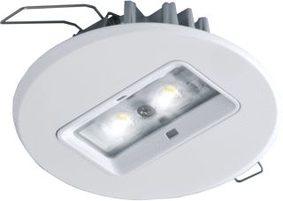 VAN LIEN CENTRAAL 2 WATT 230 VOLT ROND WIT INB. LED ARM. SERIE EVAGO LICHTSPREIDING WIJD BIJVOORBEELD KANTINES + GST18/3-2M SNOER