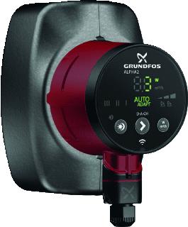 GRUNDFOS ALPHA2 CIRCULATIEPOMP 25-60N 25-60N DN 25 1X230V 1.94M3/H PN 10 RVS B1XB2XHXL 44X44X104X130MM