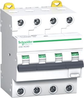 SCHNEIDER ELECTRIC ACTI 9 AARDLEKAUTOMAAT IC60 RCBO 4P 10A 30 B 6KAMA A 