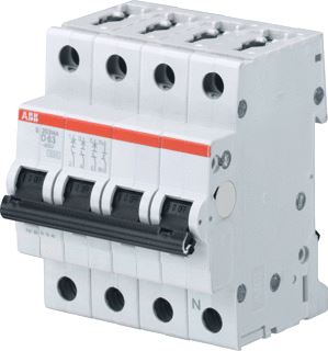 ABB S203 INSTALLATIEAUTOMAAT 3P-N D-KARAKTERISTIEK 1A IEC-EN 60898-1 6 KA-IEC60947-2 10 KA 4 MODULEN BREEDTE 70MM