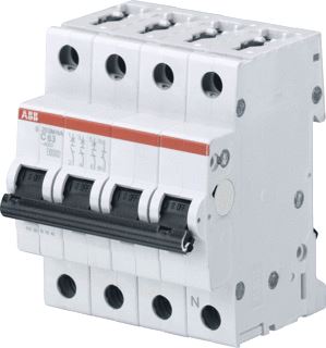 ABB S203M INSTALLATIEAUTOMAAT 3P-N B-KARAKTERISTIEK 13A IEC-EN 60898-1 10 KA-IEC60947-2 15 KA 4 MODULE BREEDTE 70MM